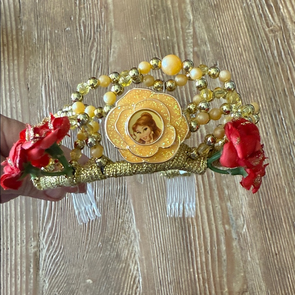 Disney Princess Belle 4-6 Halloween dress Costume/wand/crown/purse/jewelry/plush - Picture 8 of 8